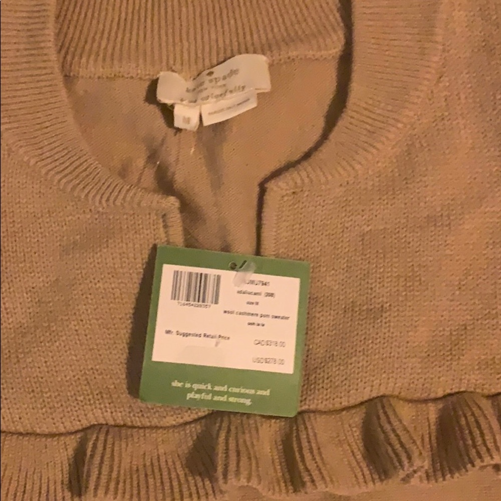 kate spade Tan Sweater with Ruffle Detail - Picture 3 of 5